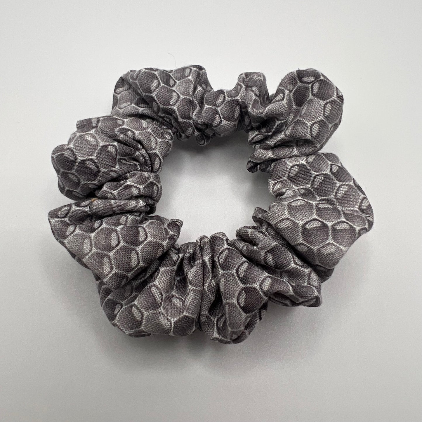 Gray Honeycomb Scrunchie