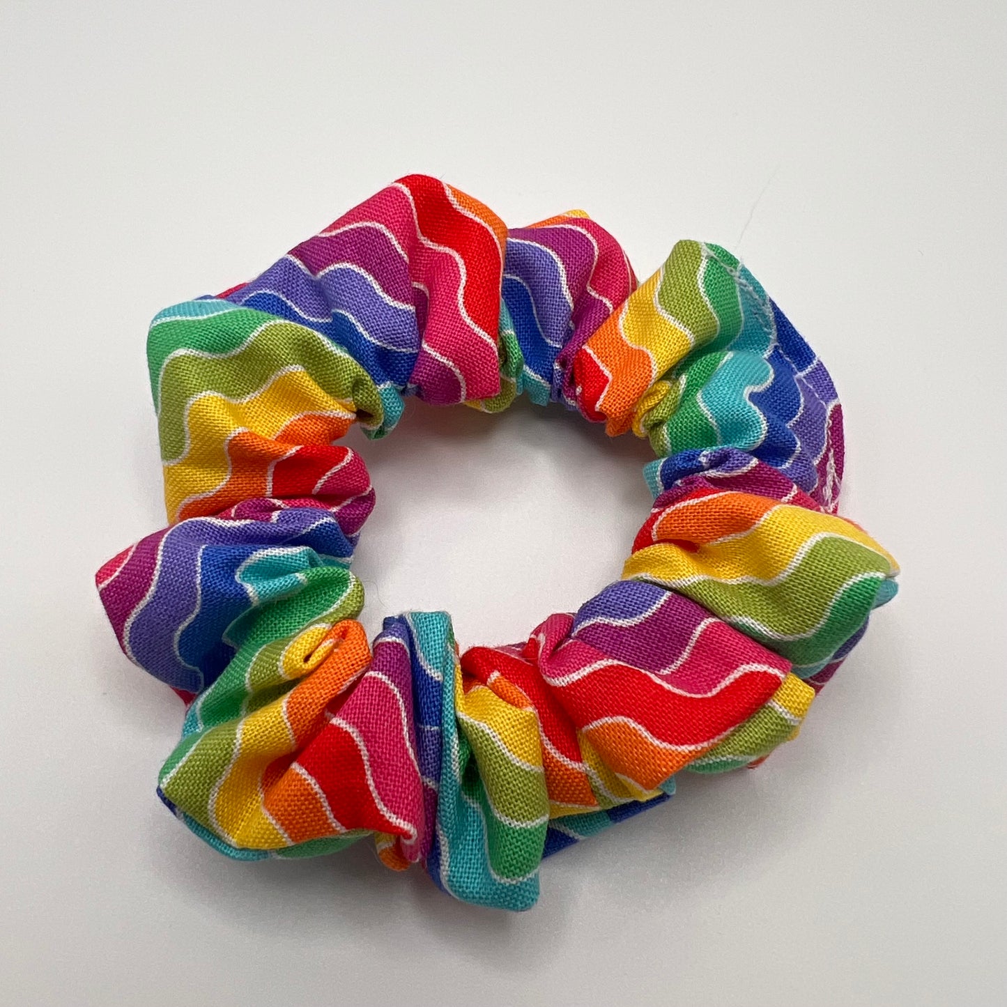 Rainbow Wavy Stripe Scrunchie