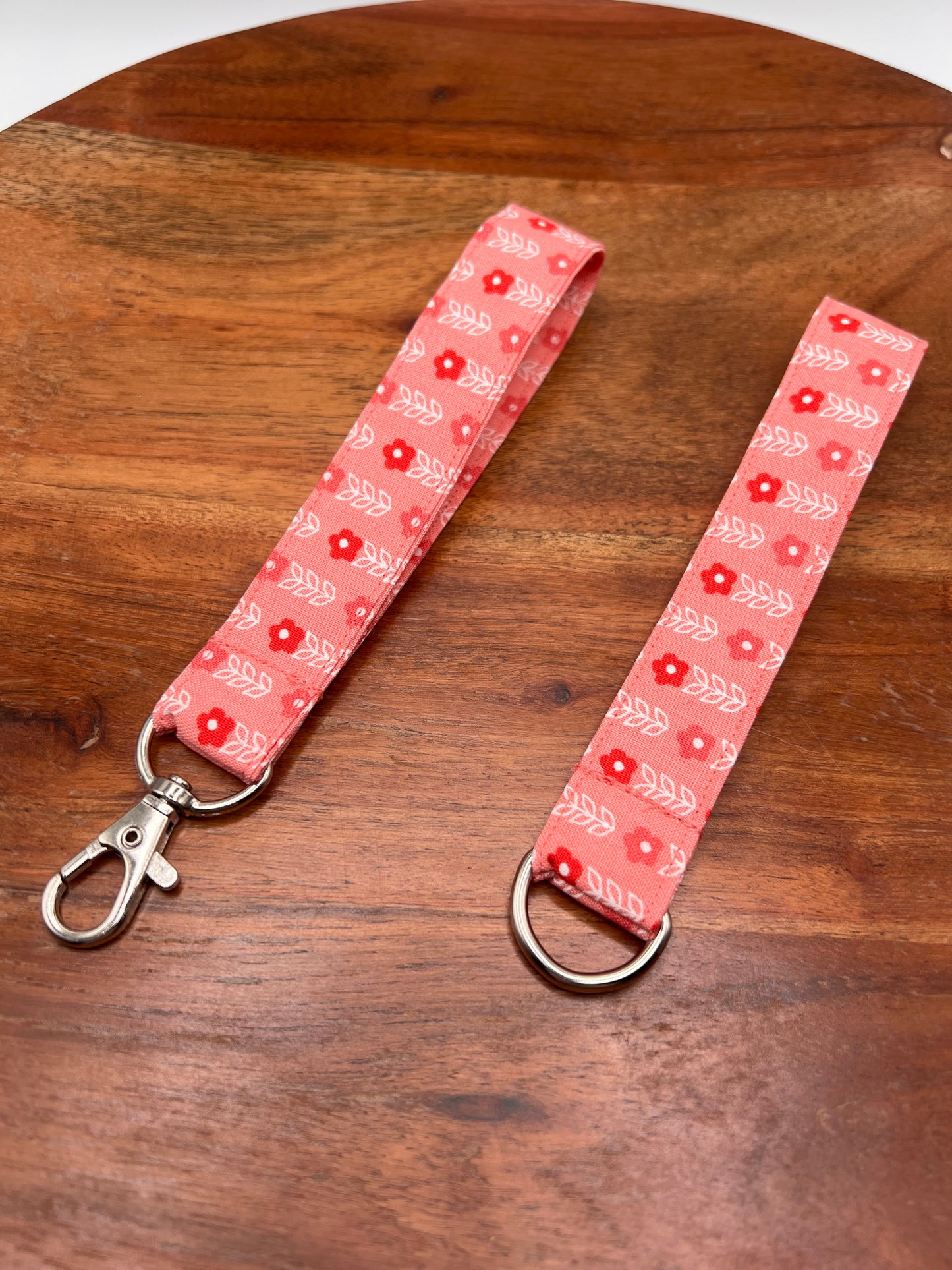 Pink and Red Floral Lanyards