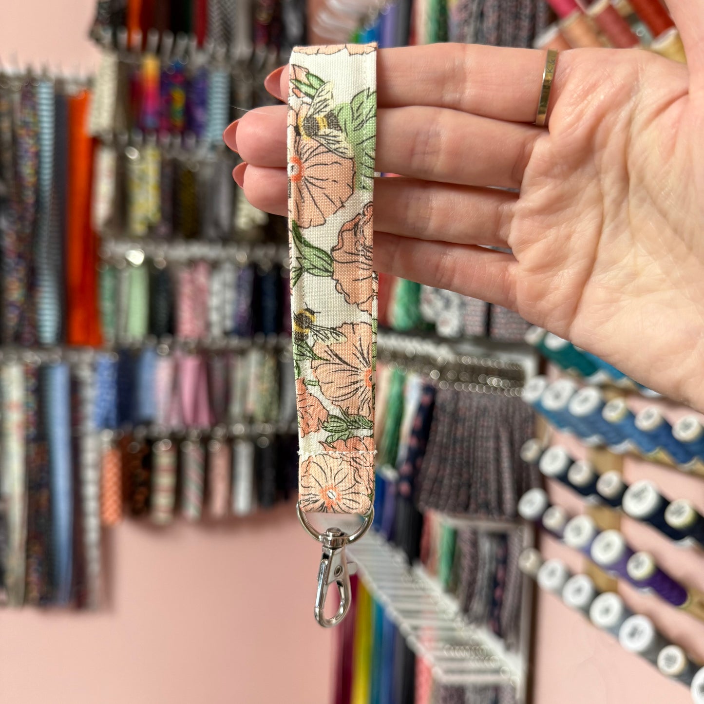 Bees and Blossoms Wristlet