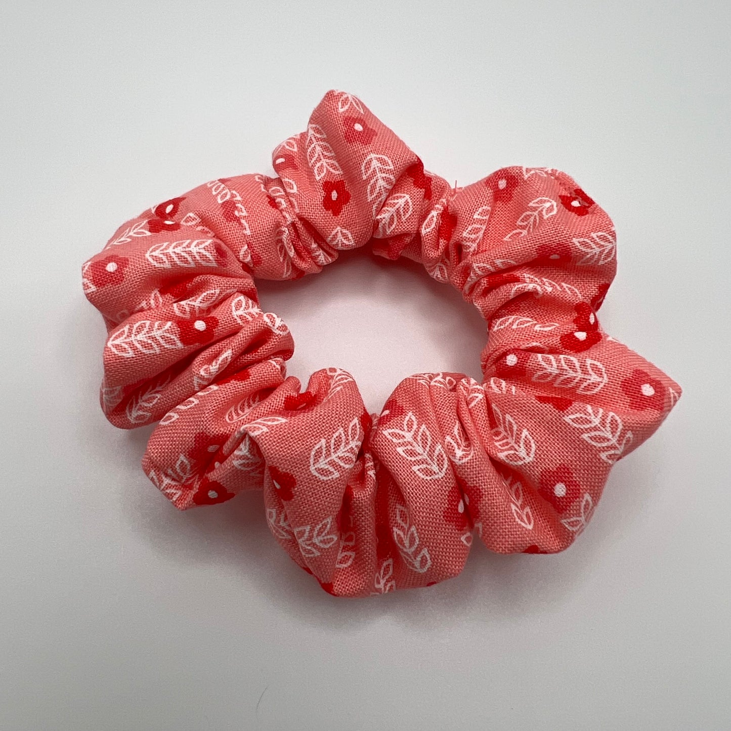 Pink and Red Floral Scrunchie