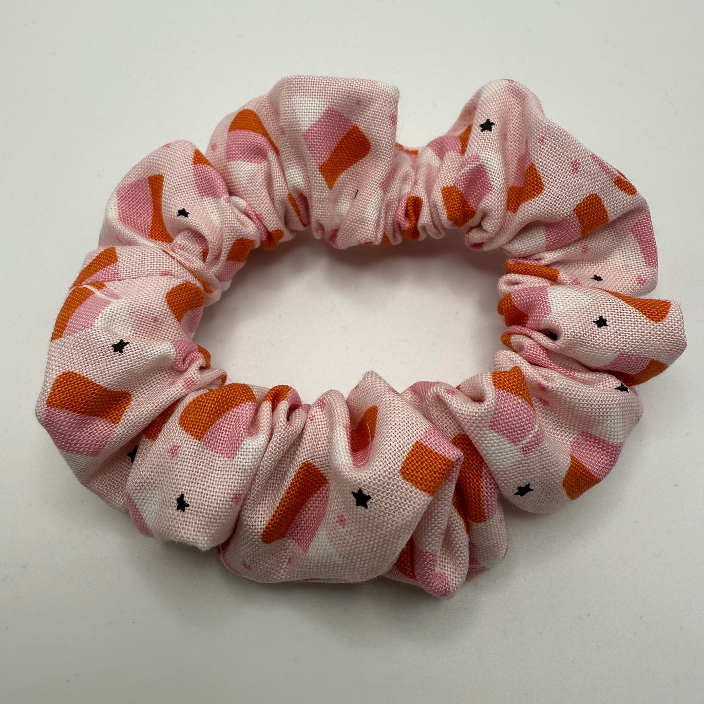 Pink Candycorn Halloween Scrunchie
