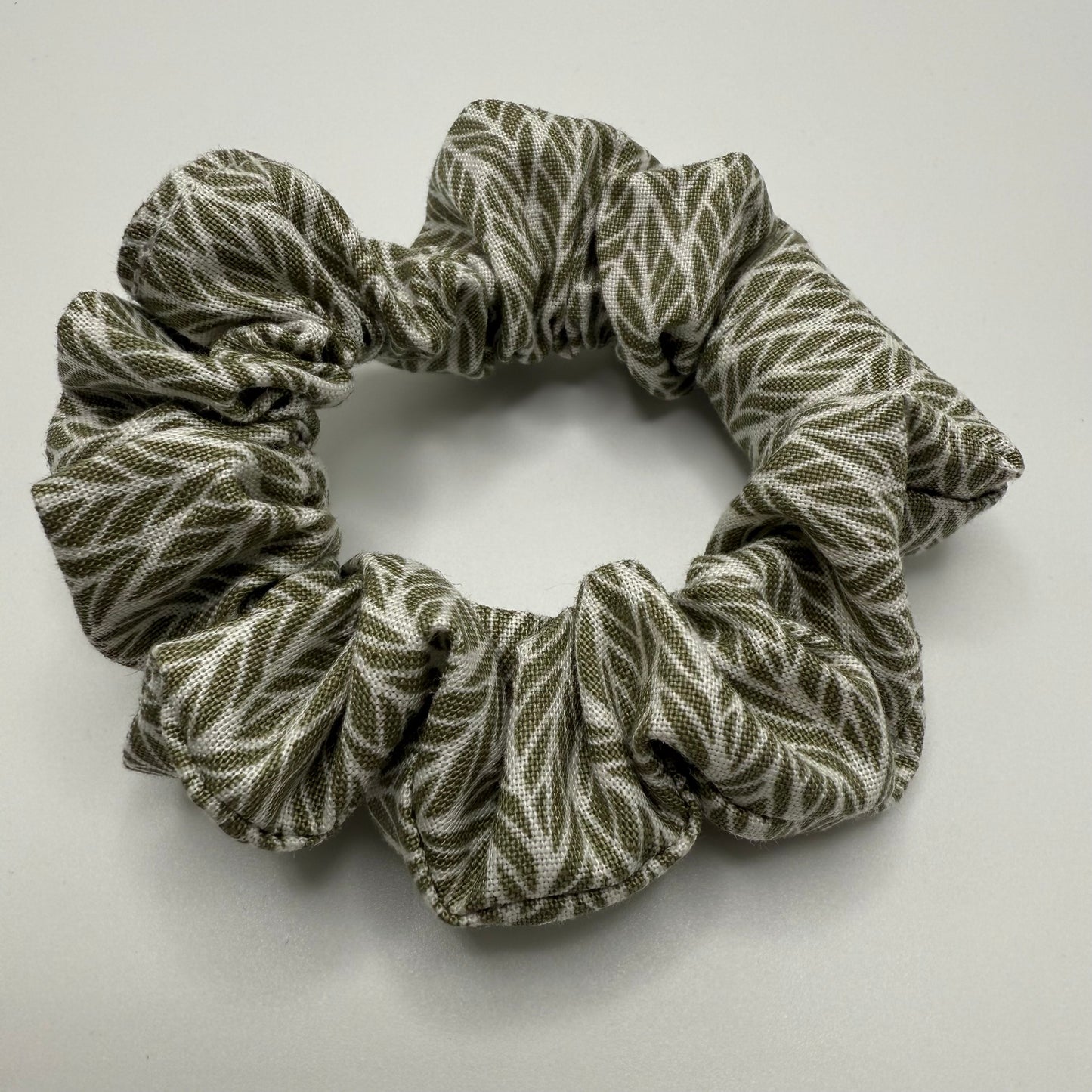 Sage Green Fall Leaves Scrunchie
