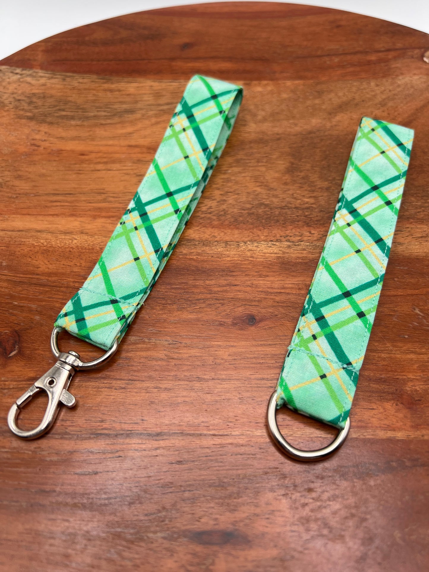 Mint and Gold Plaid Lanyards
