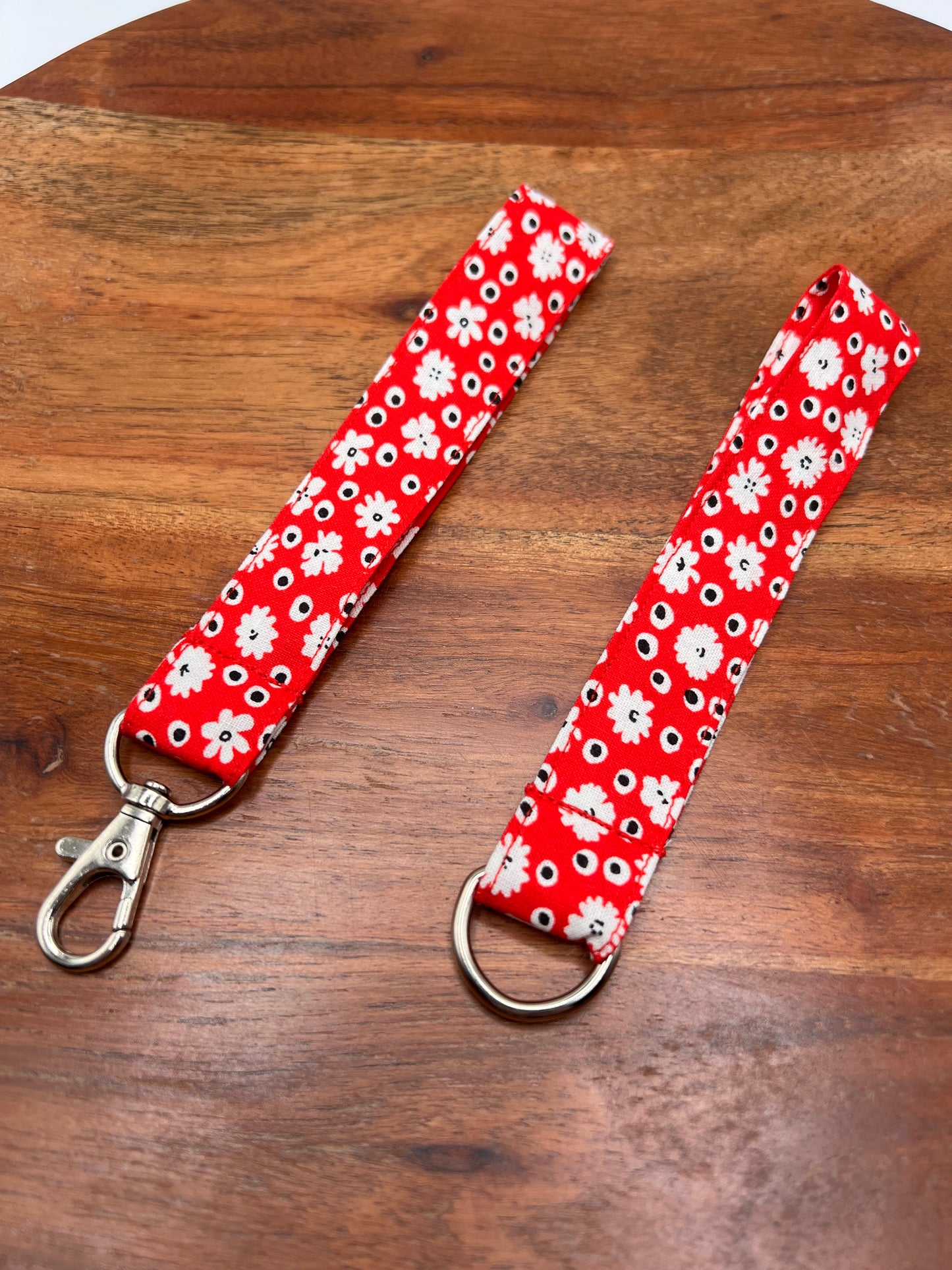 Red Vintage Floral Lanyard