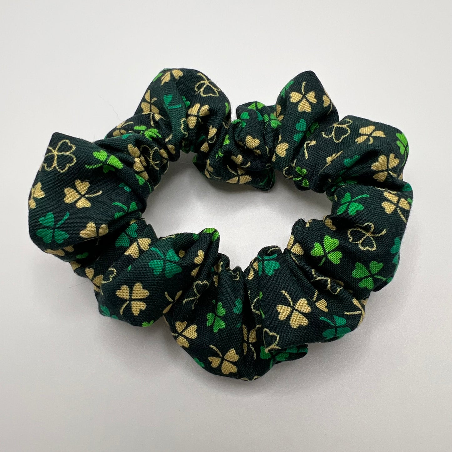 Green and Gold Shamrock Scrunchie