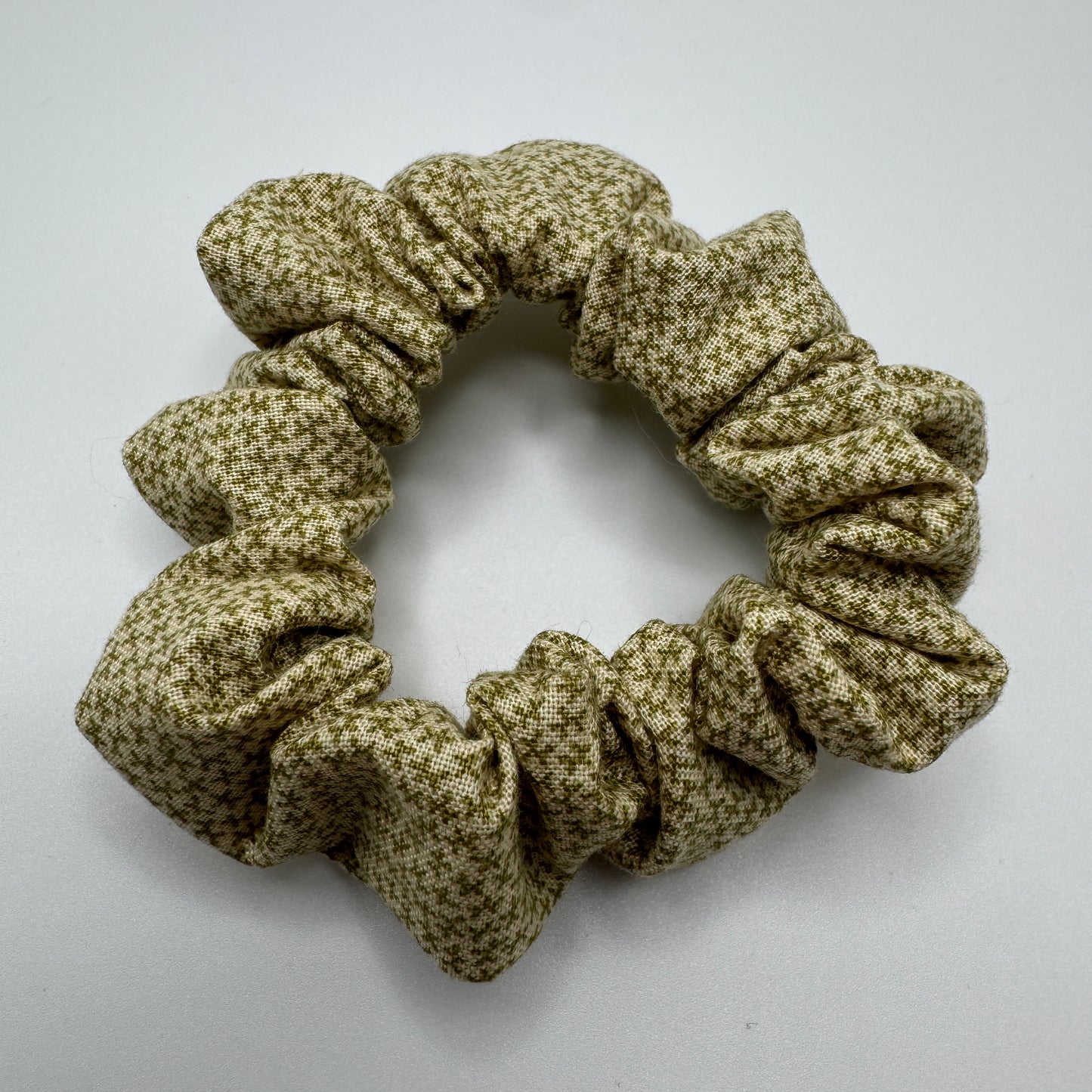 Tiny Olive Squiggle Scrunchie