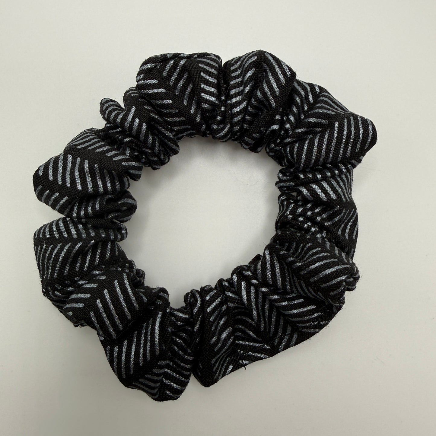 Black and Silver Lines Scrunchie