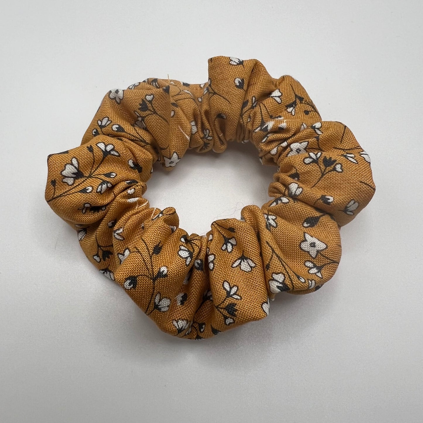 Mustard Floral Scrunchie