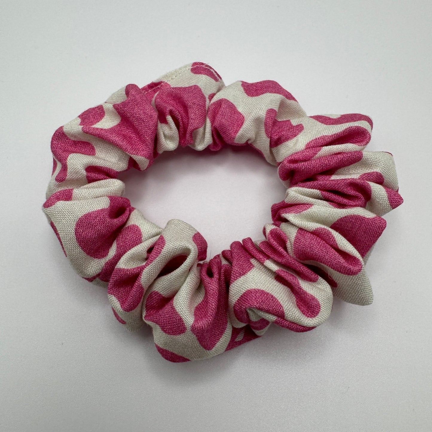 Pink Cow Print Scrunchie