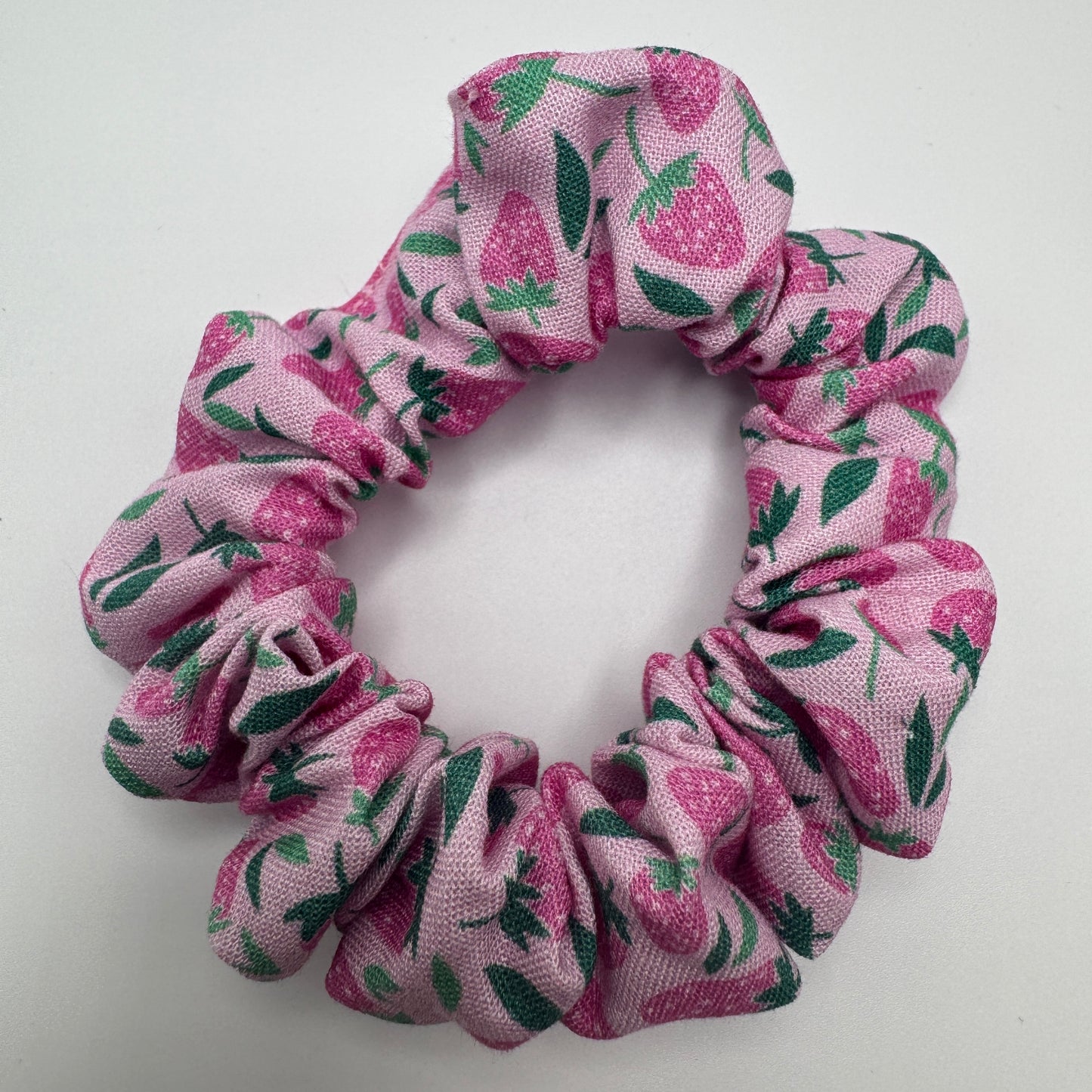 Pink Strawberry Scrunchie