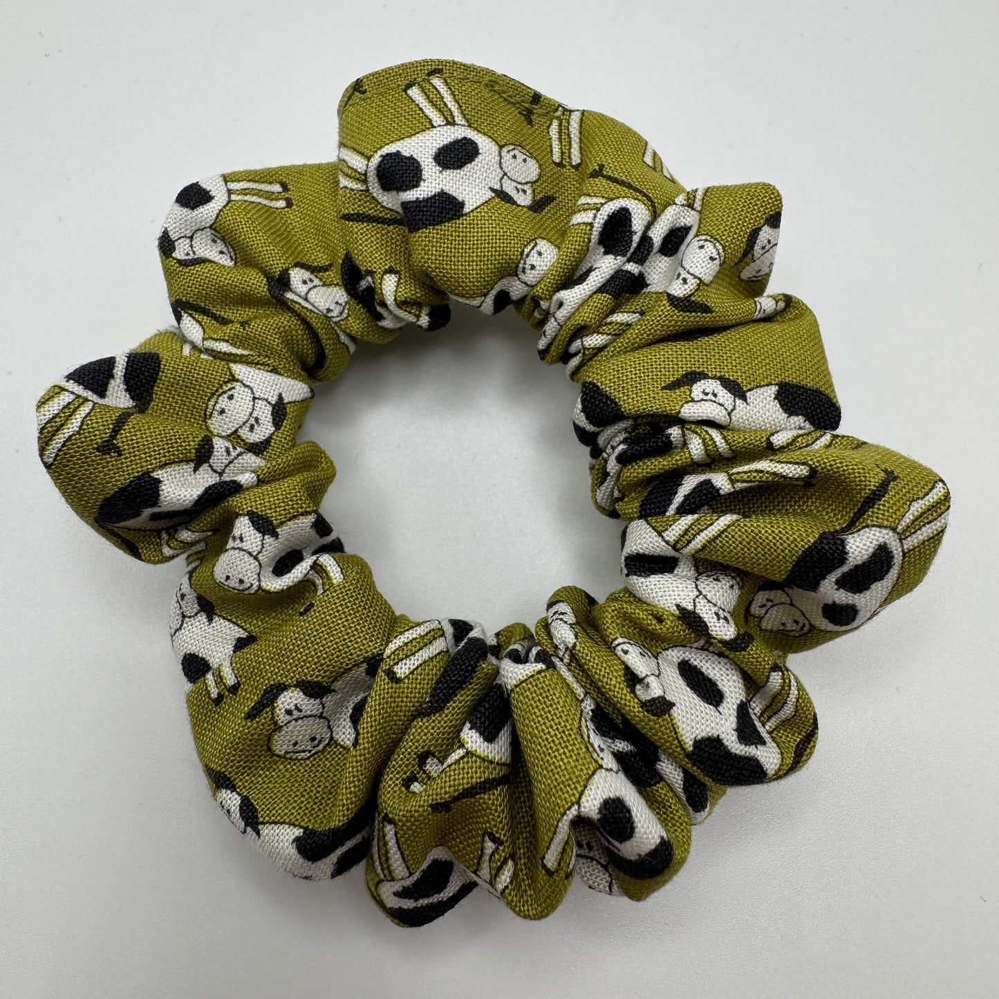 Green Cow Scrunchie