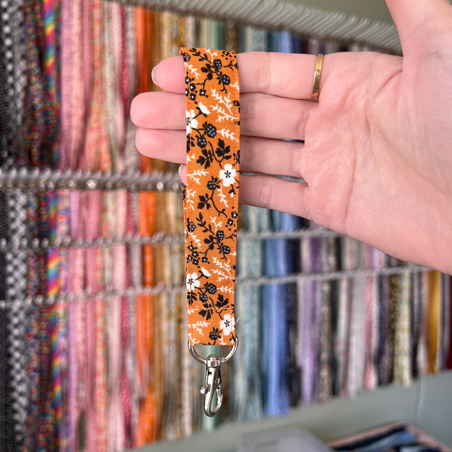 Ian’s Floral (But Orange) Wristlet