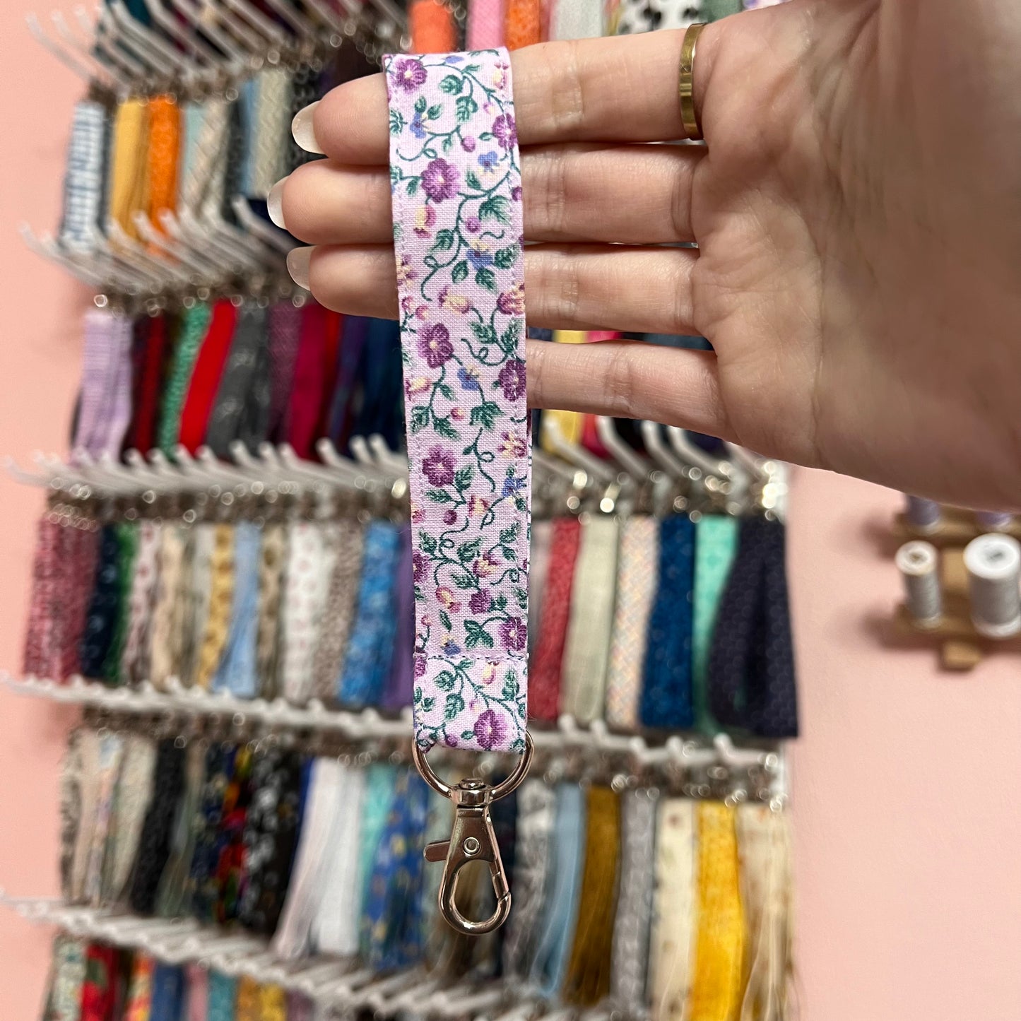 Lavender Vintage Floral Wristlet