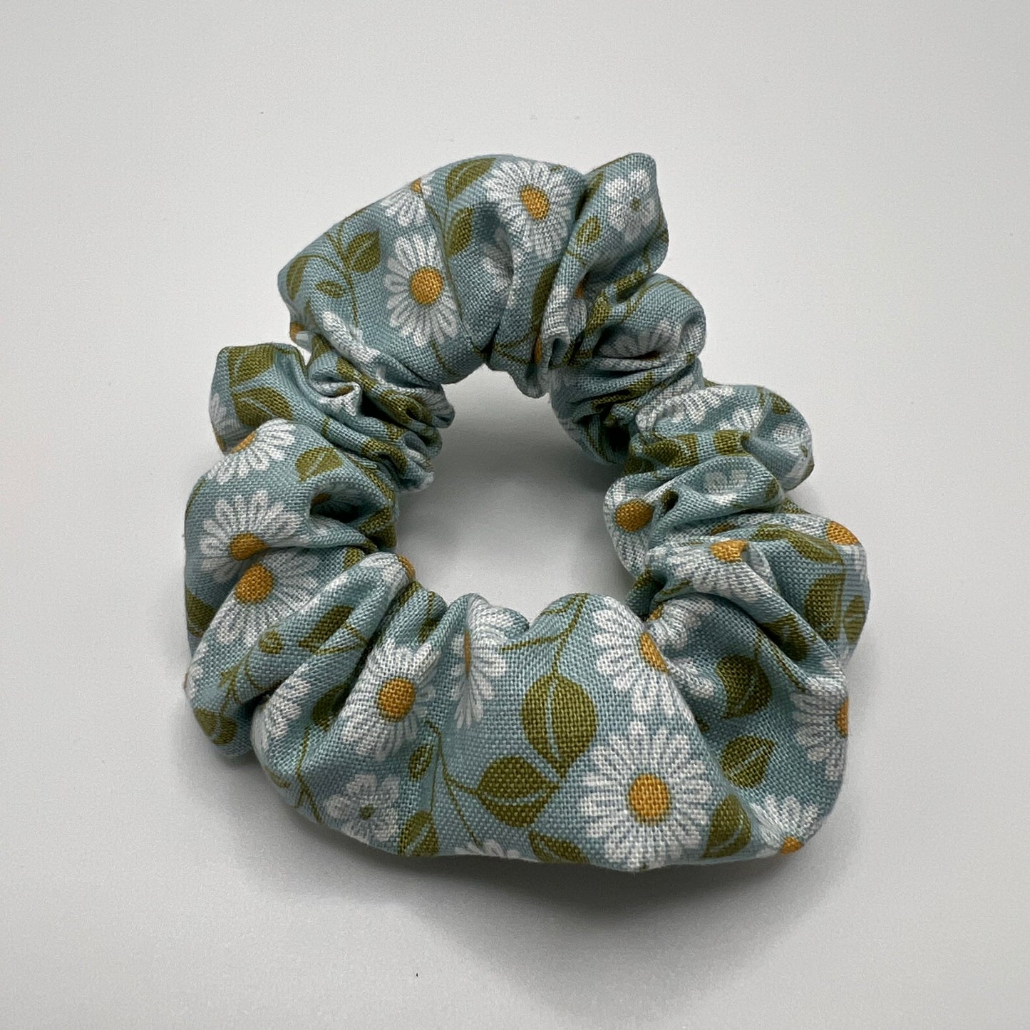 Teal Floral Scrunchie