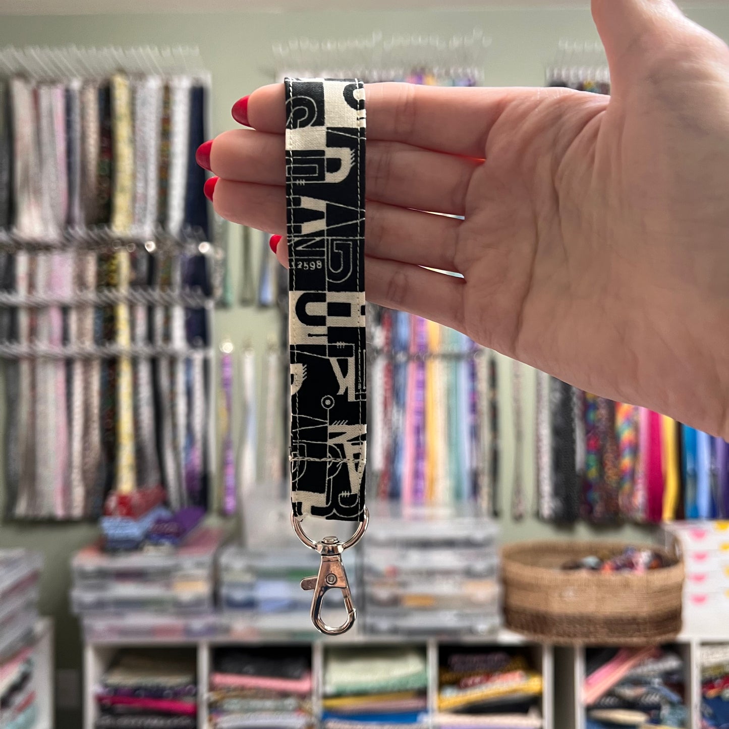 Black Letter Block Wristlet