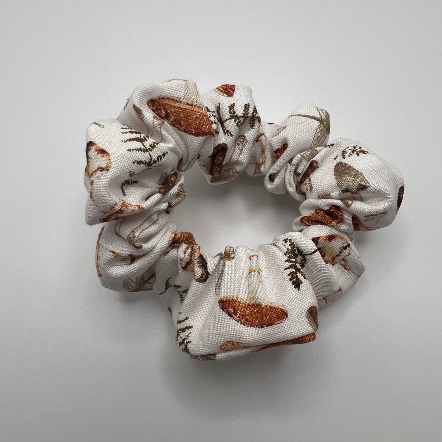 Natural Mushroom and Dragonfly Scrunchie