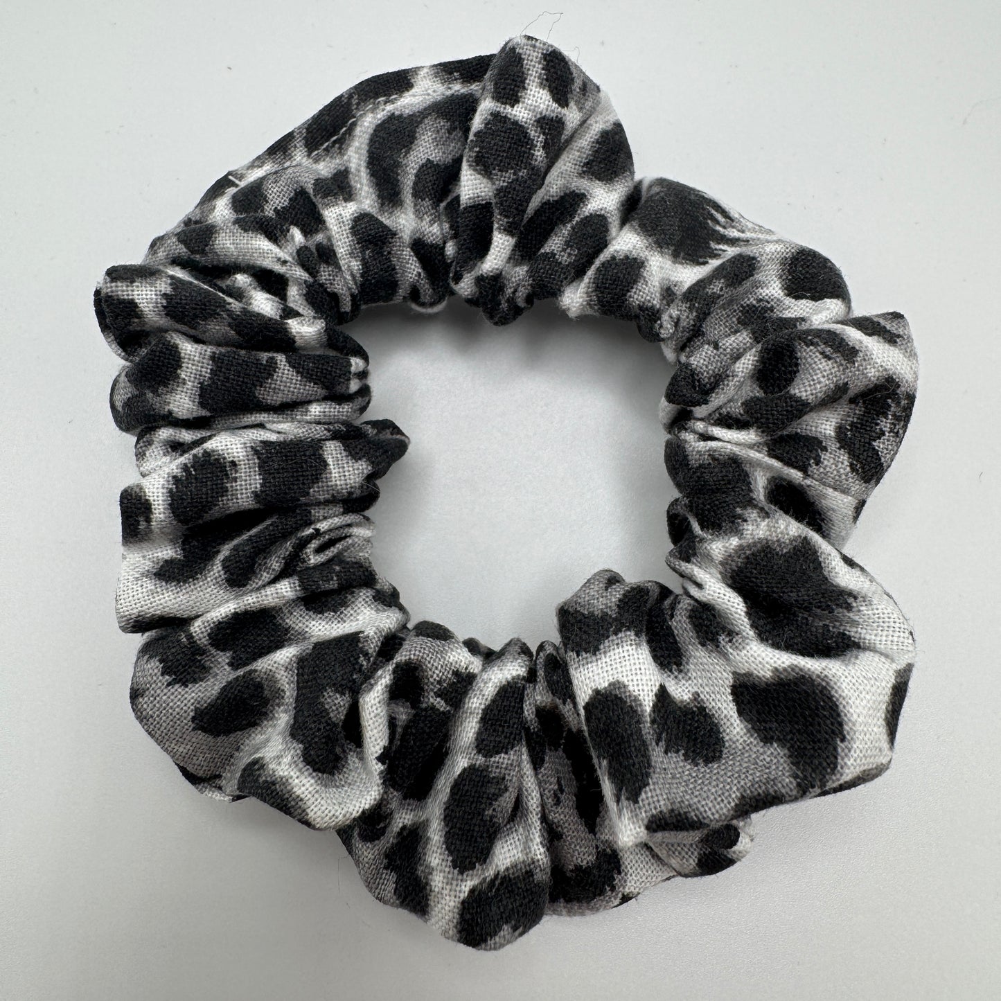 White Cheetah Print Scrunchie