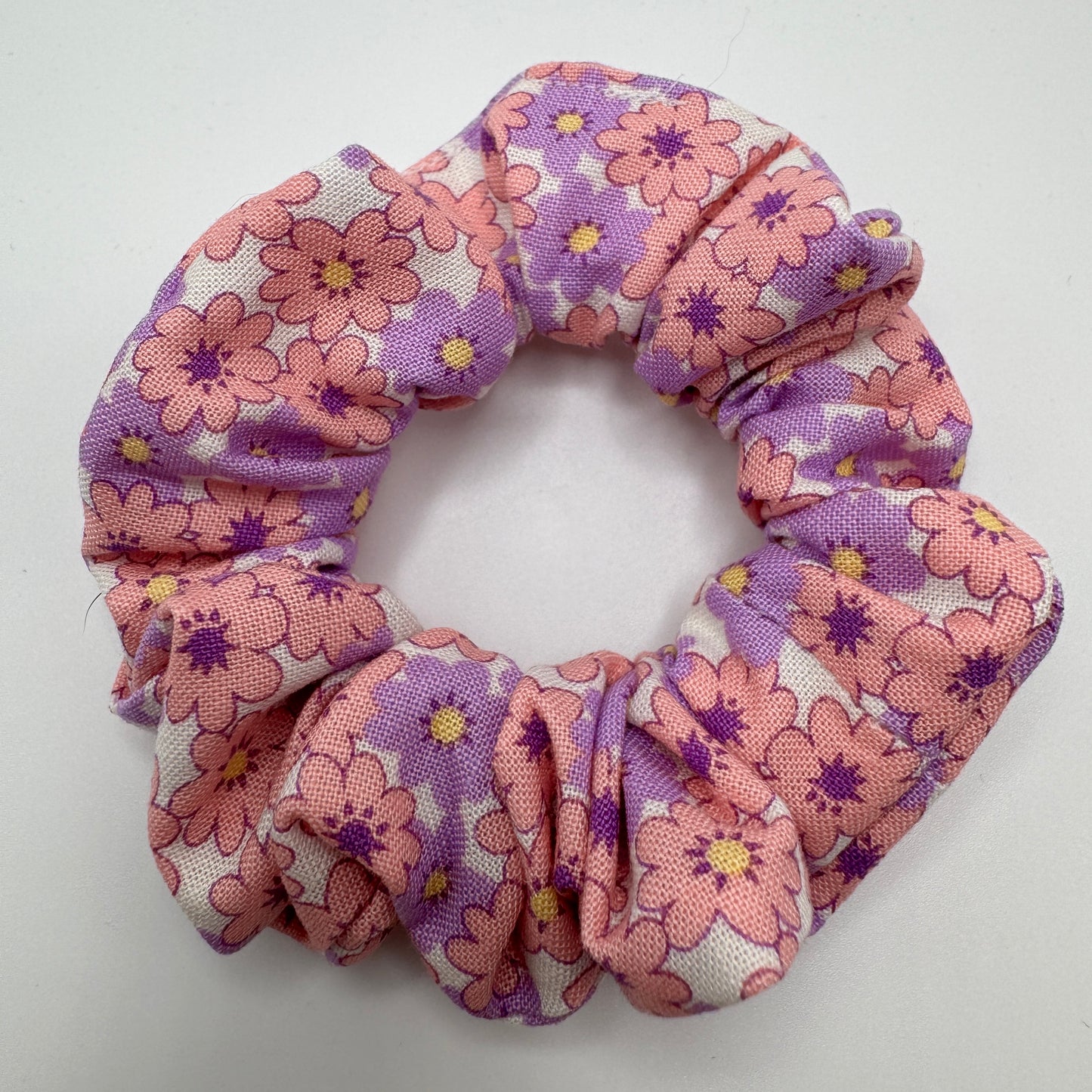 Pink and Purple Floral Scrunchie