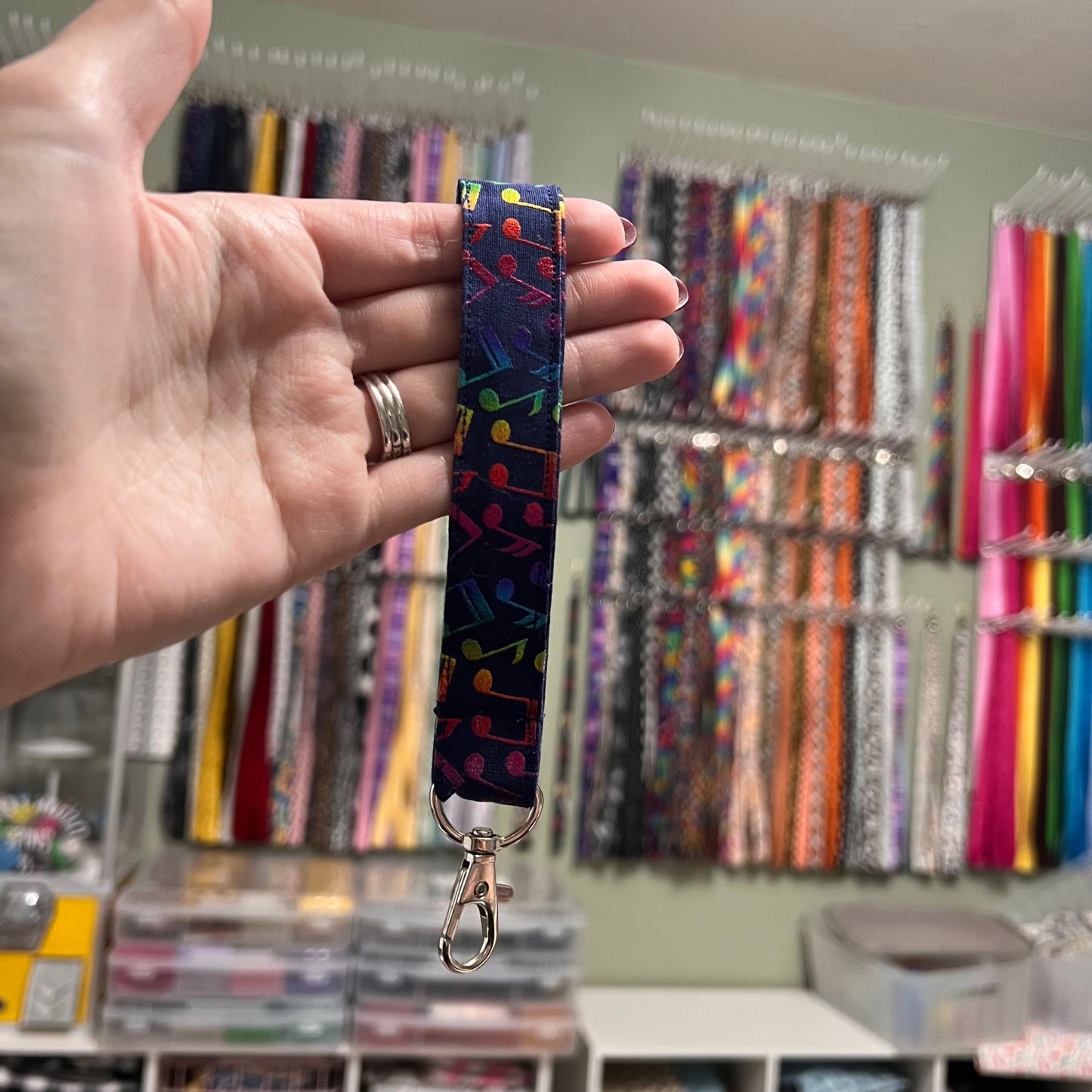 Rainbow Foil Music Wristlet