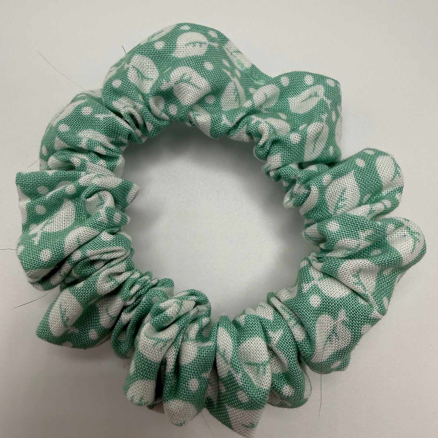 Mint Green Leaf Scrunchie