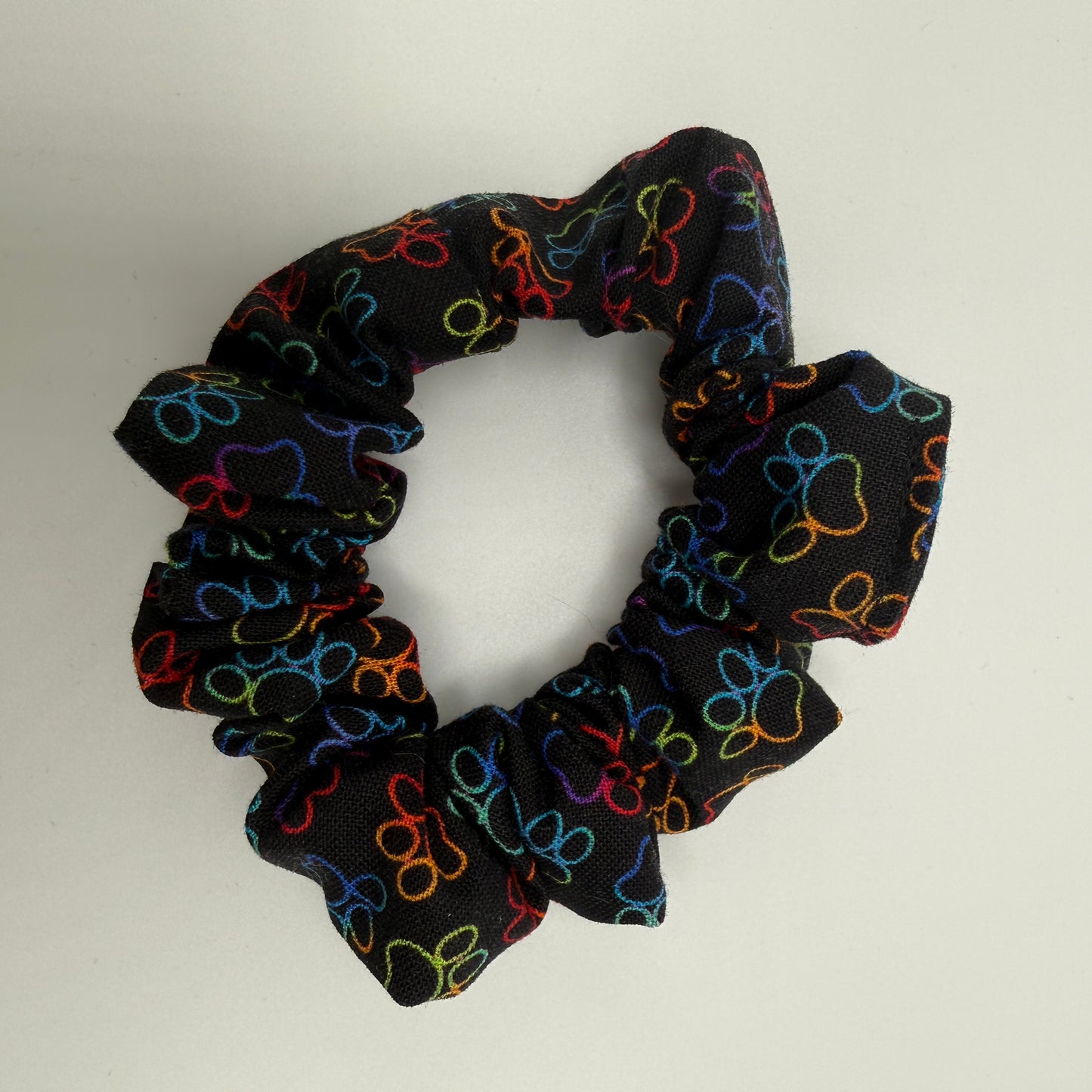 Rainbow Paw Print Scrunchie