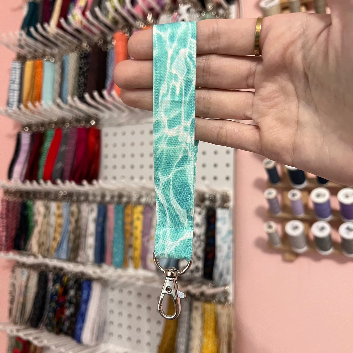 Light Blue Water Wristlet