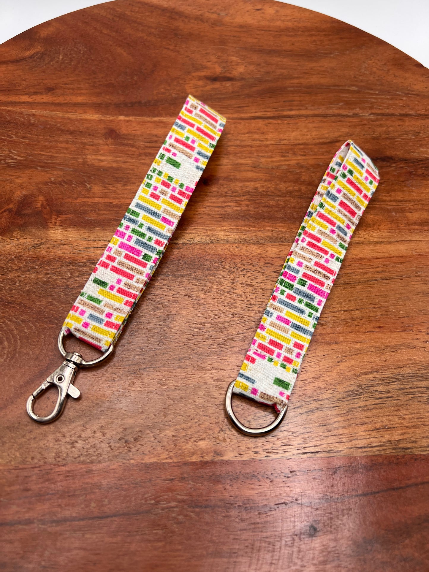 Tan Rainbow Block Lanyards