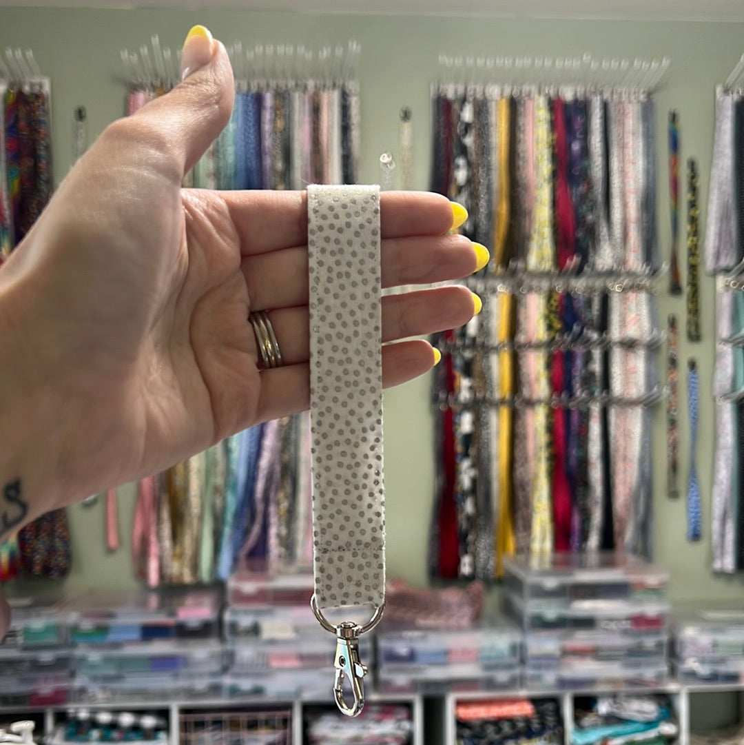 Silver Dot Wristlet