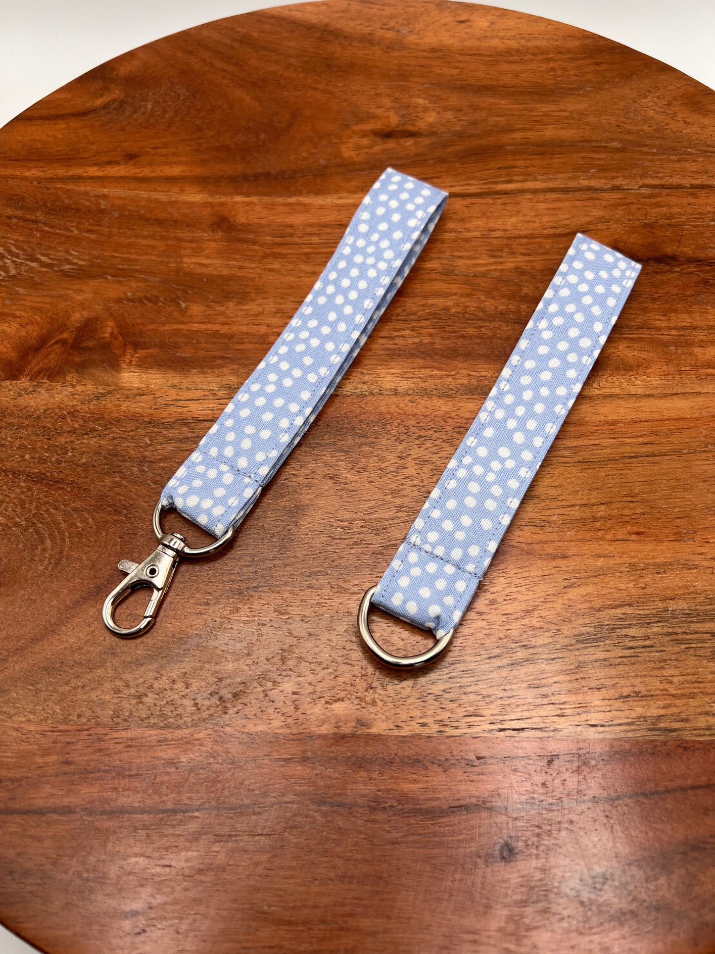 Light Blue Polka Dot Lanyards