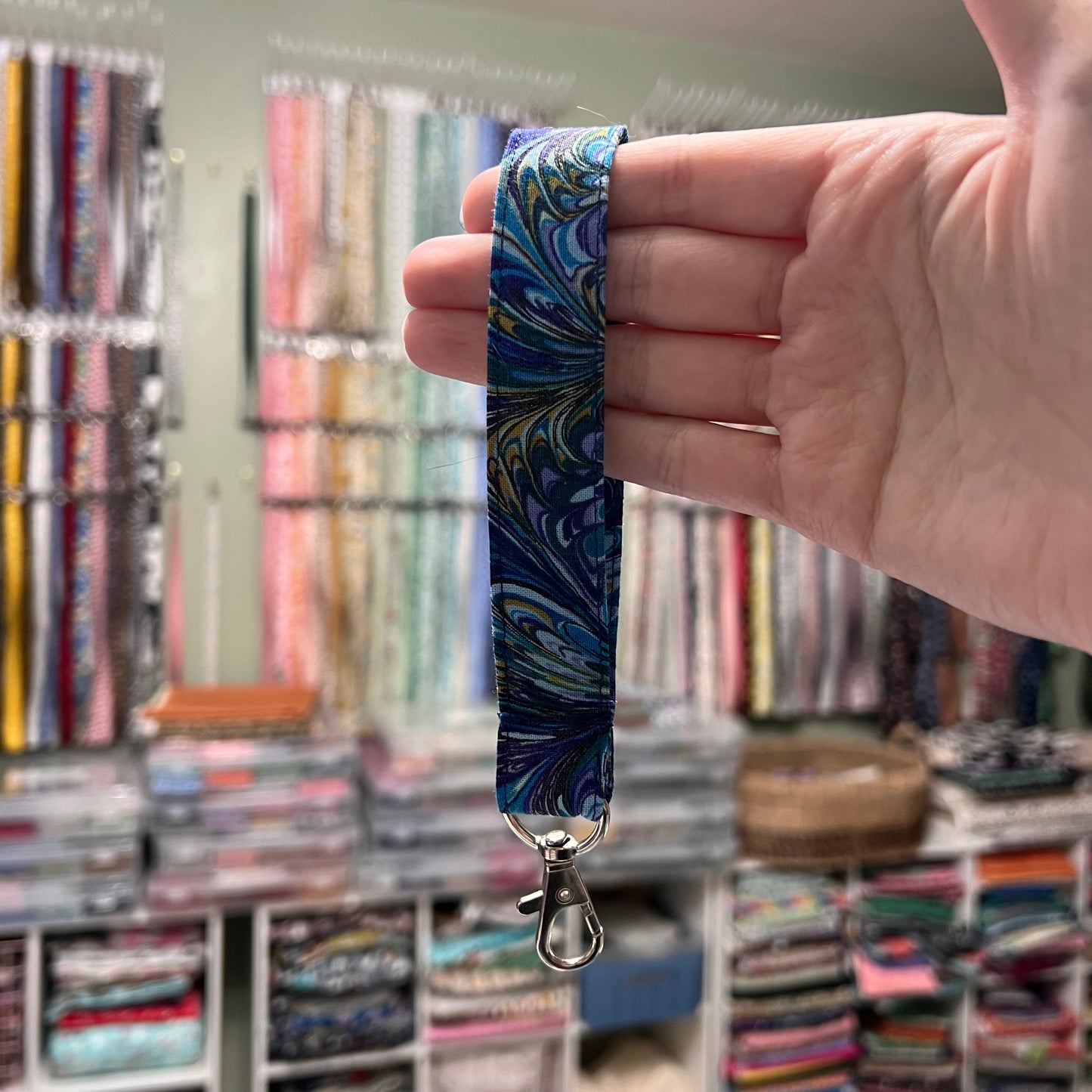 Peacock Swirl Wristlet