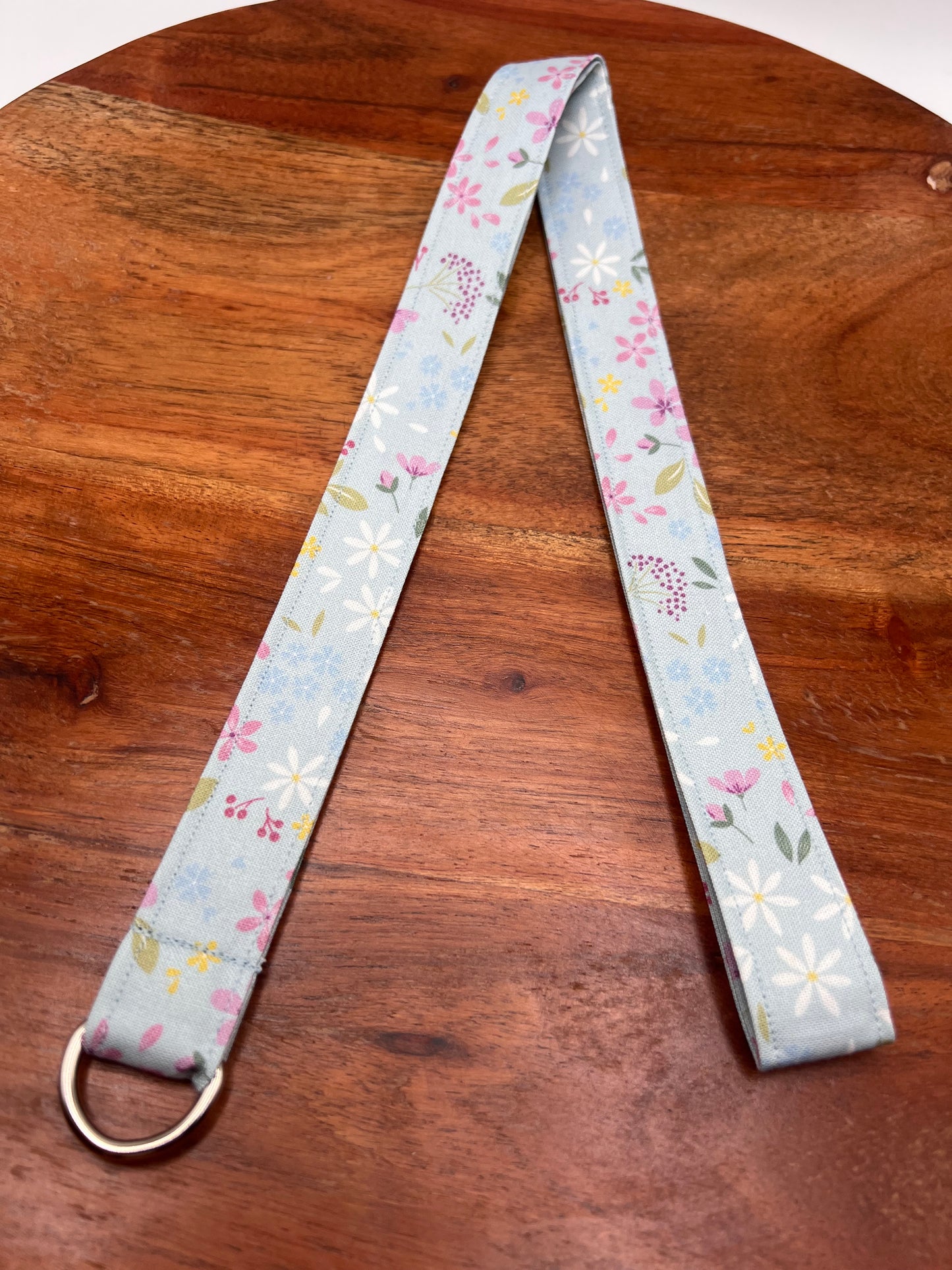 Light Blue and Purple Floral Lanyard