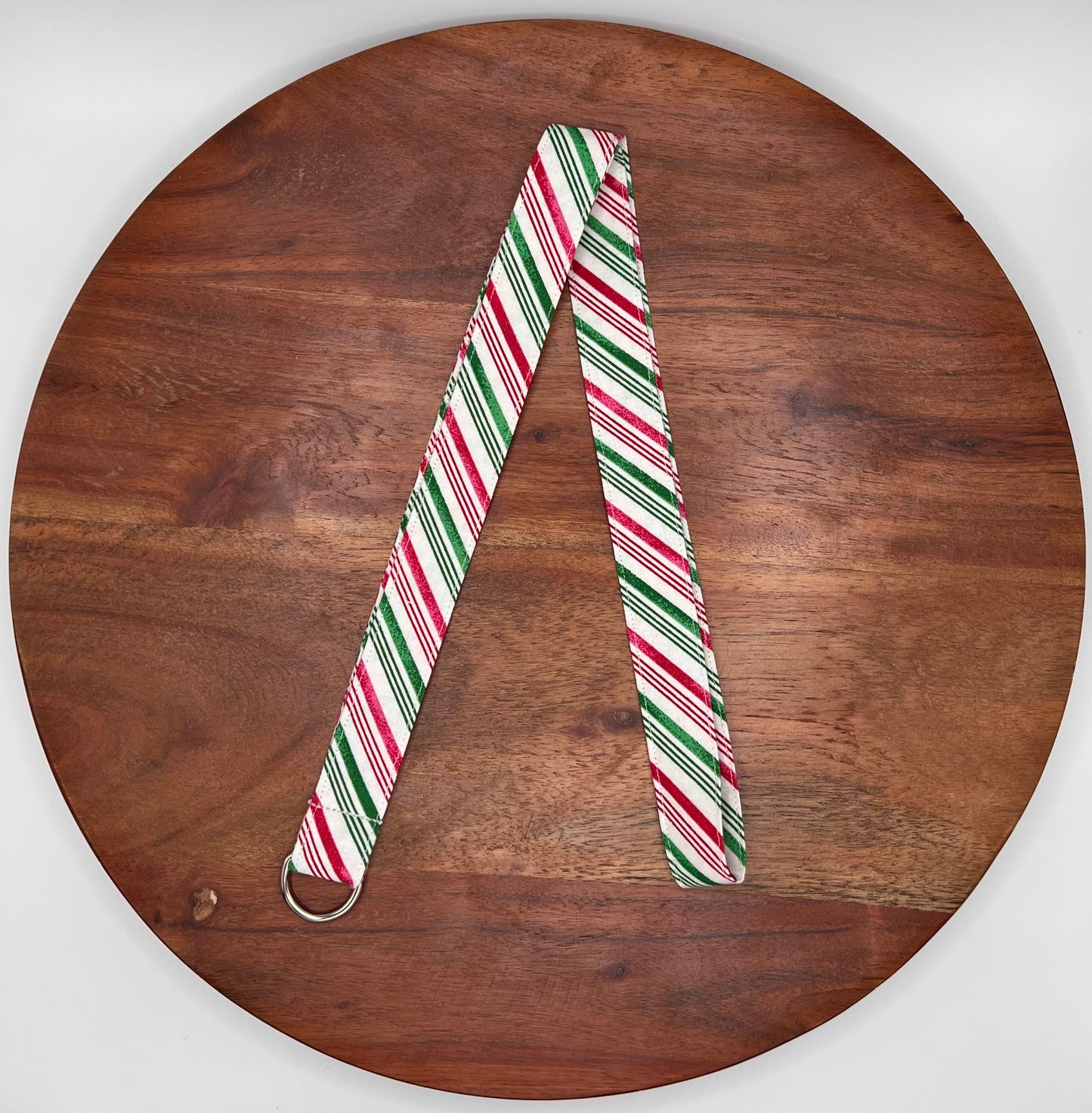 Diagonal Peppermint Stripe Lanyard