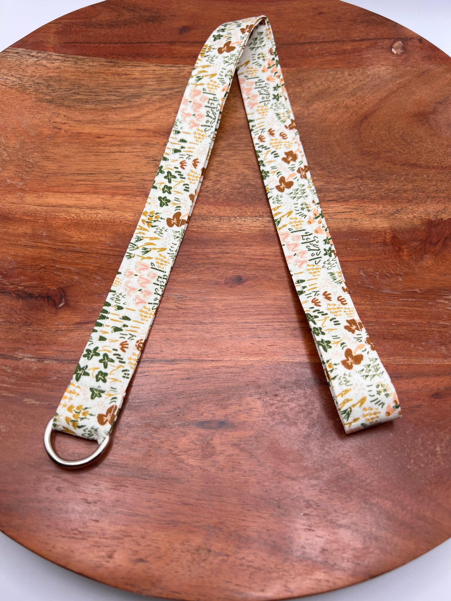 Brown and Green Fall Floral Lanyard