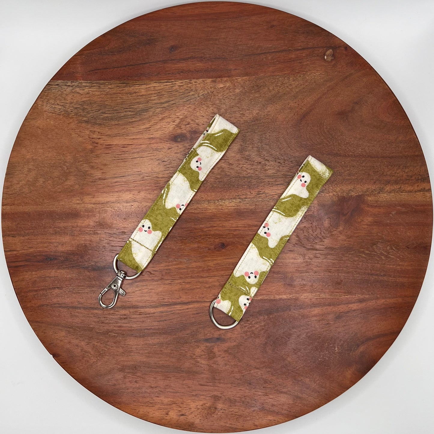 Green Happy Ghost Lanyard