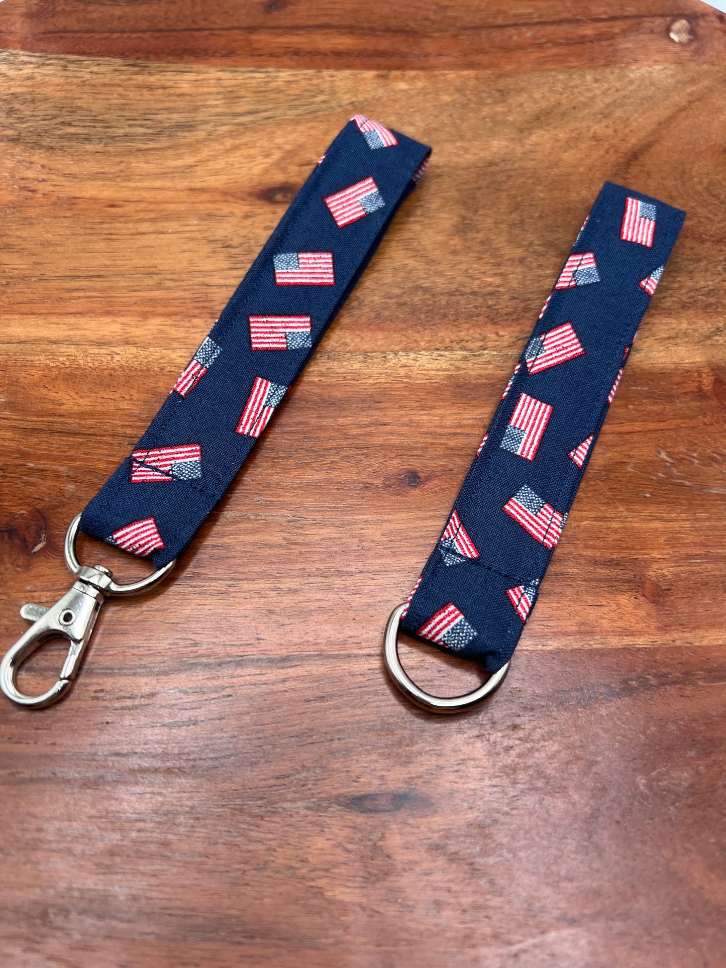 Blue American Flags Lanyards