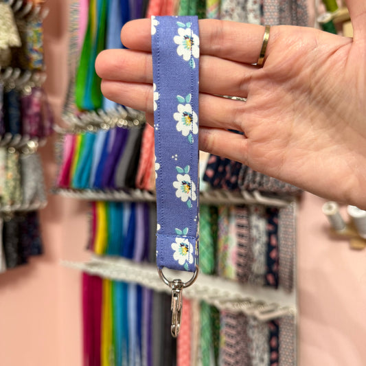 Periwinkle Floral Wristlet