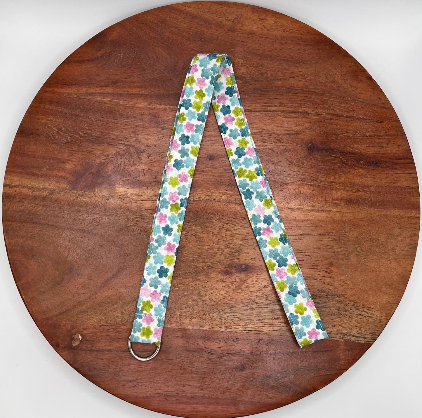 Teal, Green and Pink Floral Lanyard