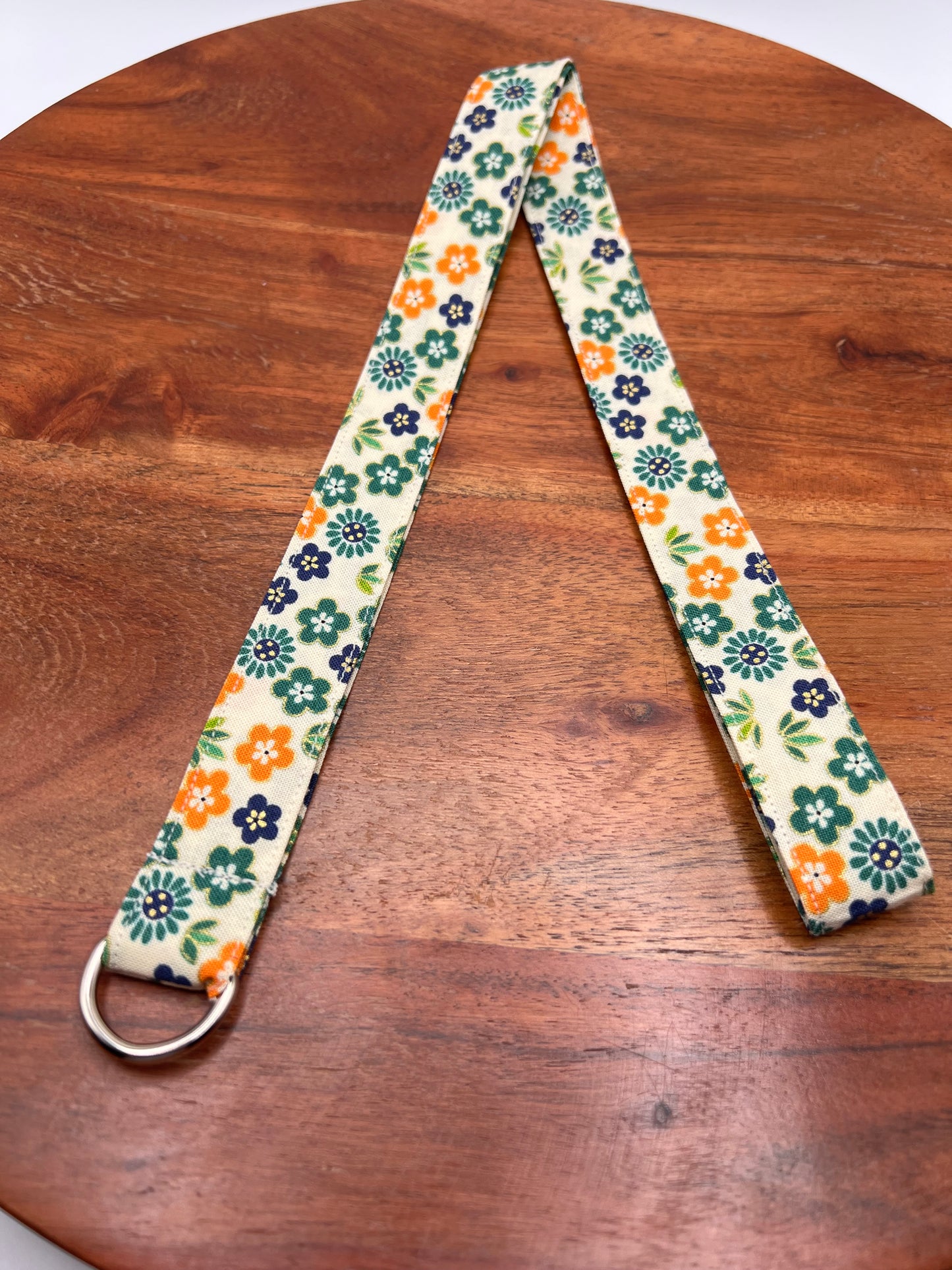 Blue, Orange, and Green Floral Lanyards