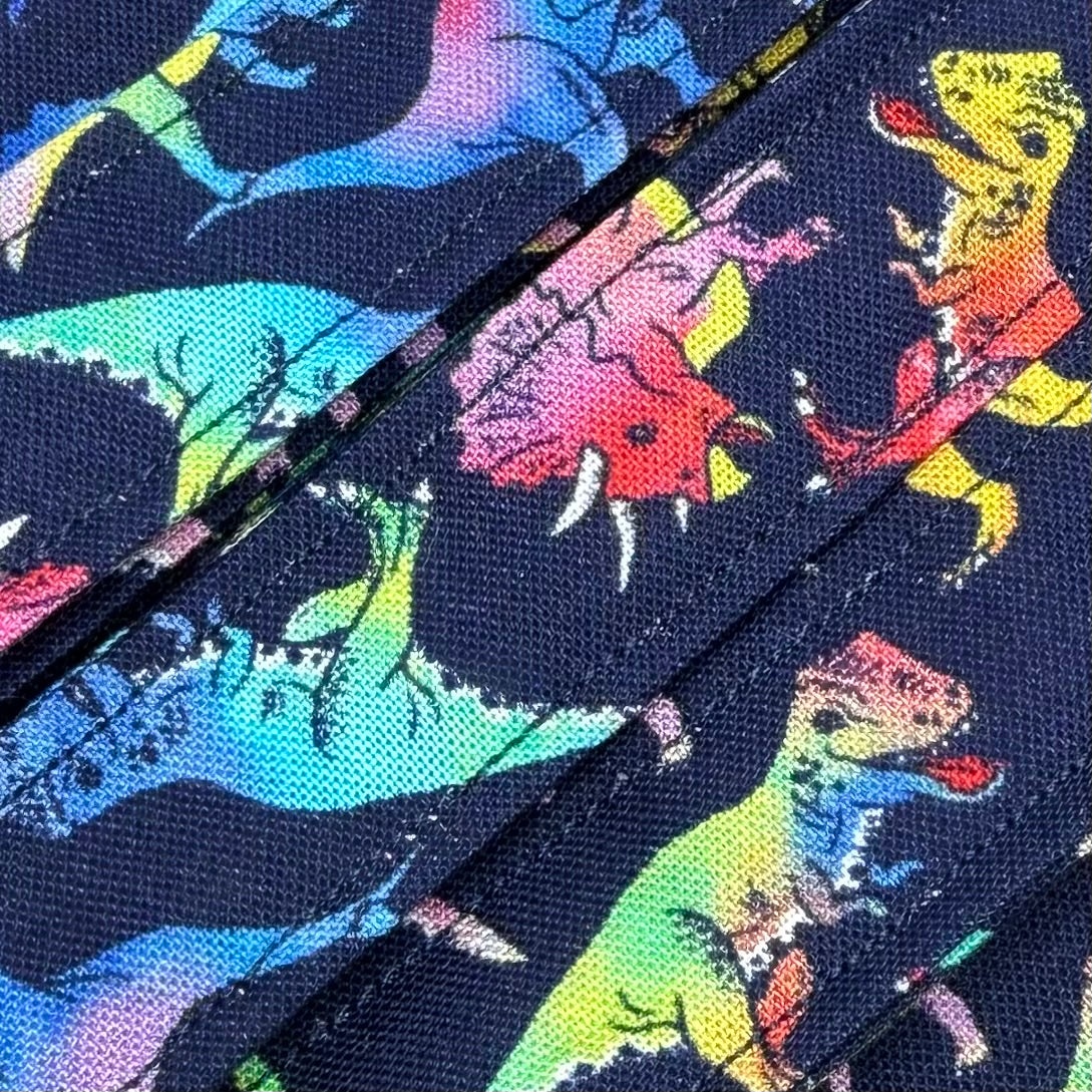 Navy Blue Rainbow Dinosaurs Wristlet/Lanyard