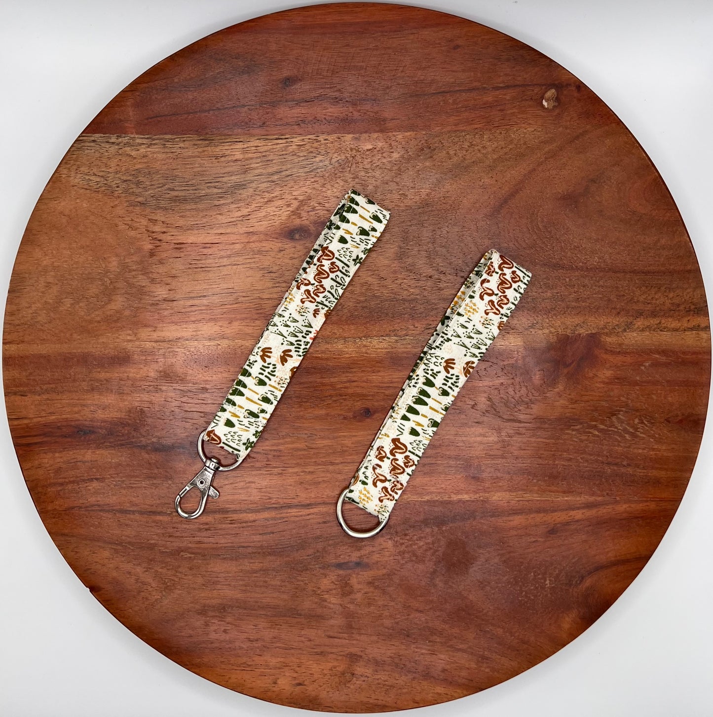 Brown and Green Fall Floral Lanyard