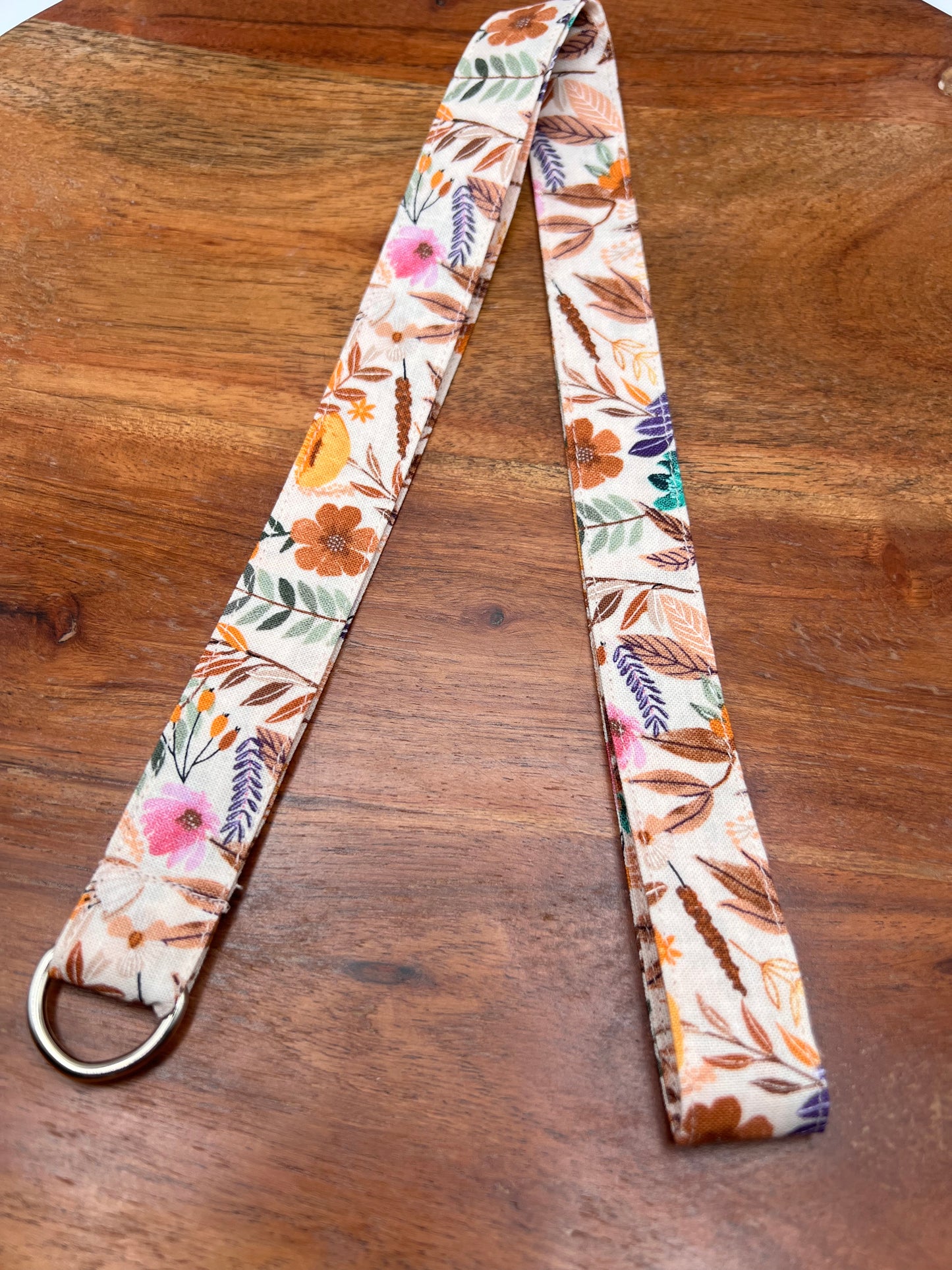 Peach Fall Floral Lanyard