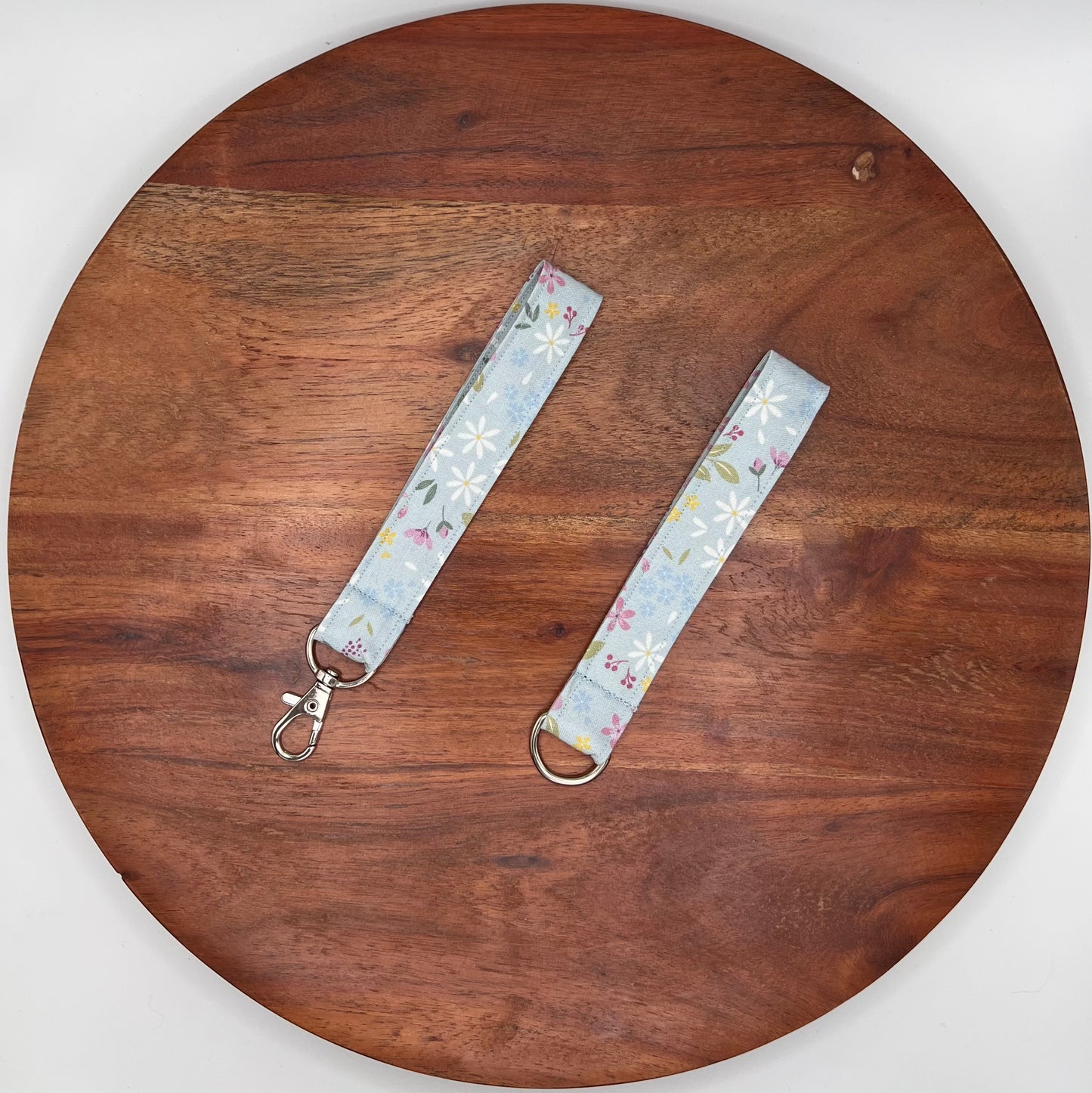 Light Blue and Purple Floral Lanyard