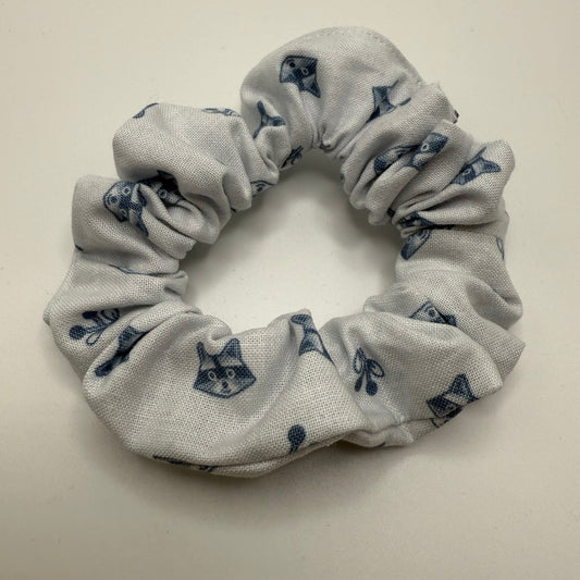 Blue and White Raccoons Scrunchie