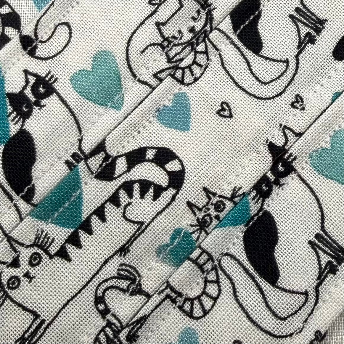 Teal Heart Cats Wristlet/Lanyard