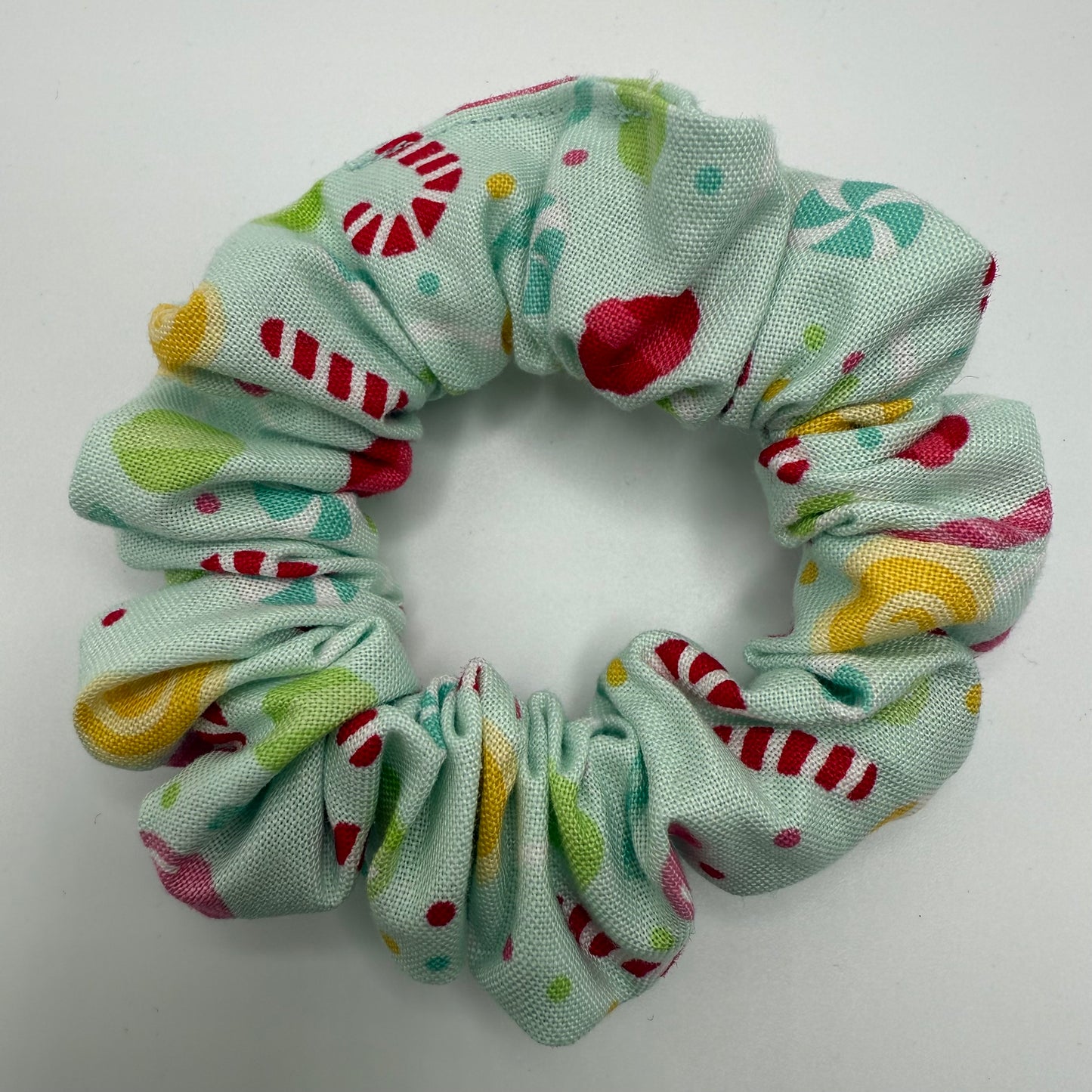 Mint Christmas Candy Scrunchie