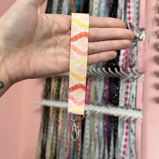 Orange and Yellow Wavy Stripe Wristlet
