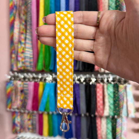 Yellow Wavy Plaid Wristlet