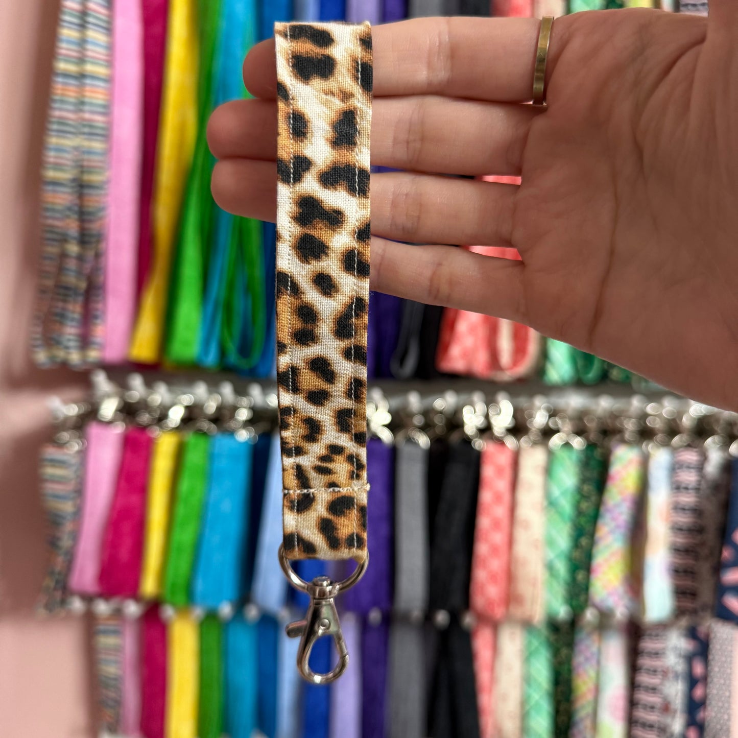 Tan Cheetah Print Wristlet