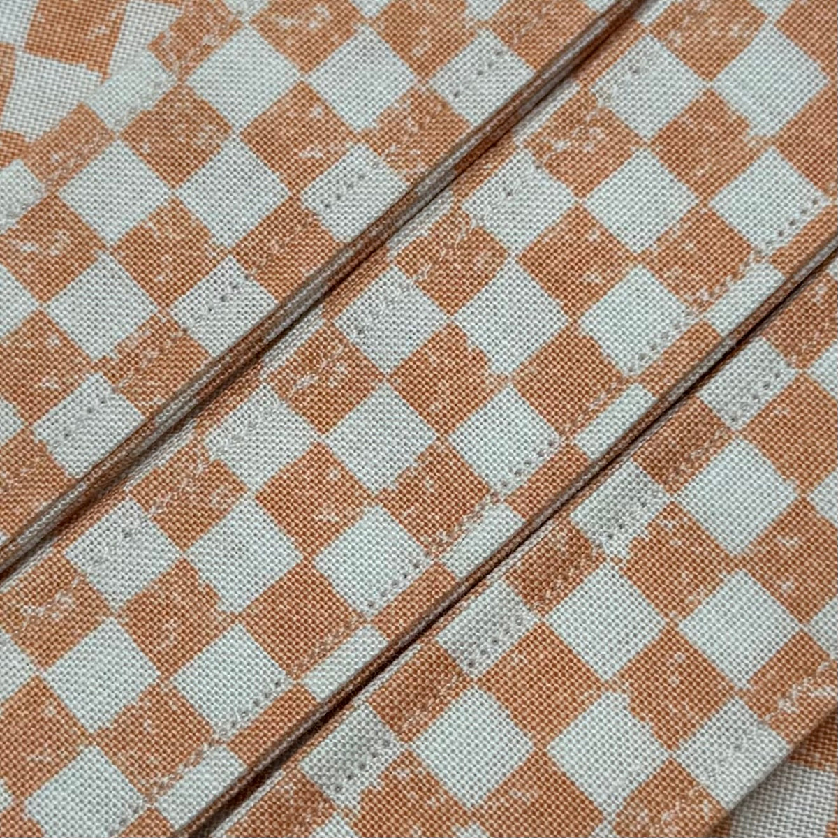 Orange and Cream Checkers Wristlet/Lanyard